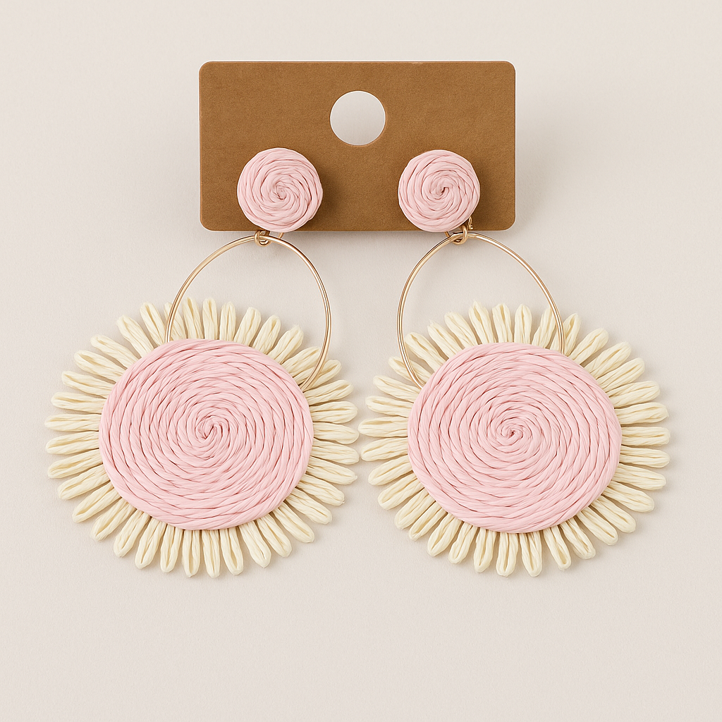 Pendientes artesanales estilo flor *900130*