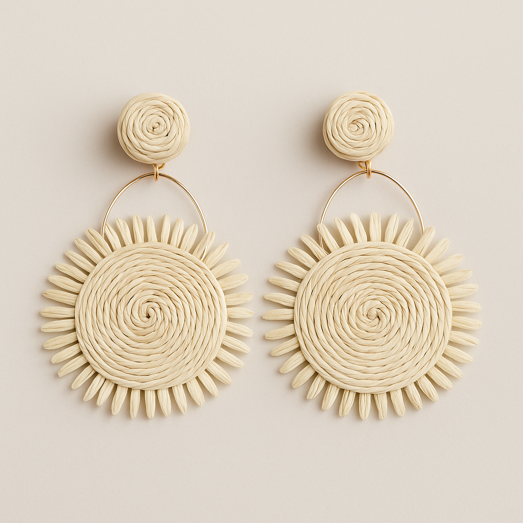 Pendientes artesanales estilo flor *900130*