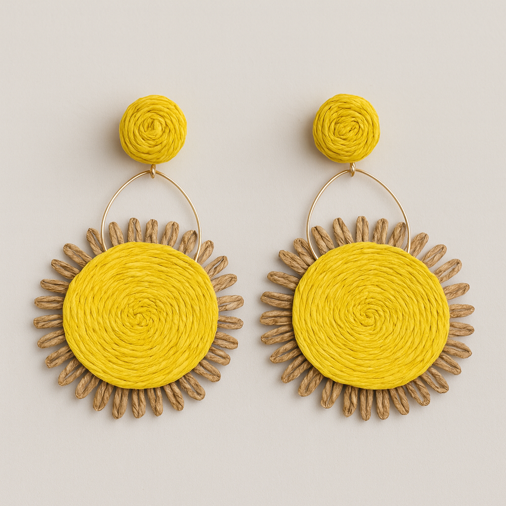 Pendientes artesanales estilo flor *900130*
