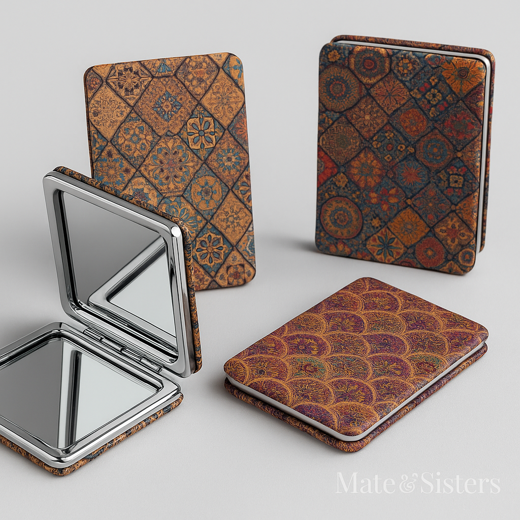 Espejo Compacto Rectangular Vintage · Colección Azulejos & Mandalas *ERM100*
