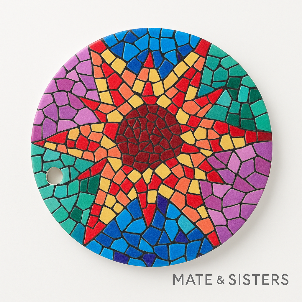 Posavasos de Cerámica con Base de Corcho · Diseños Mandala & Mosaico *QD310*