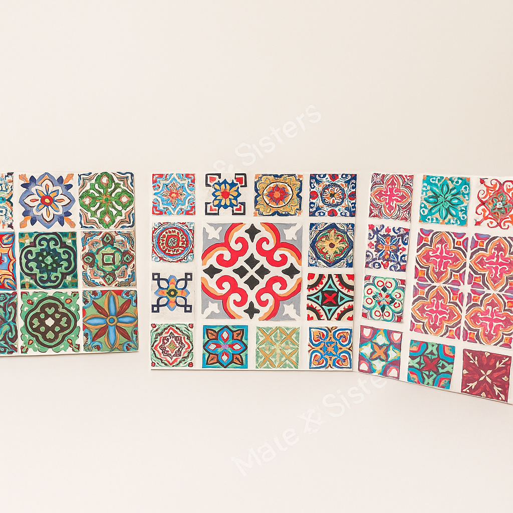 Posavasos de Cerámica con Base de Corcho · Diseños Mandala & Mosaico *QD310*