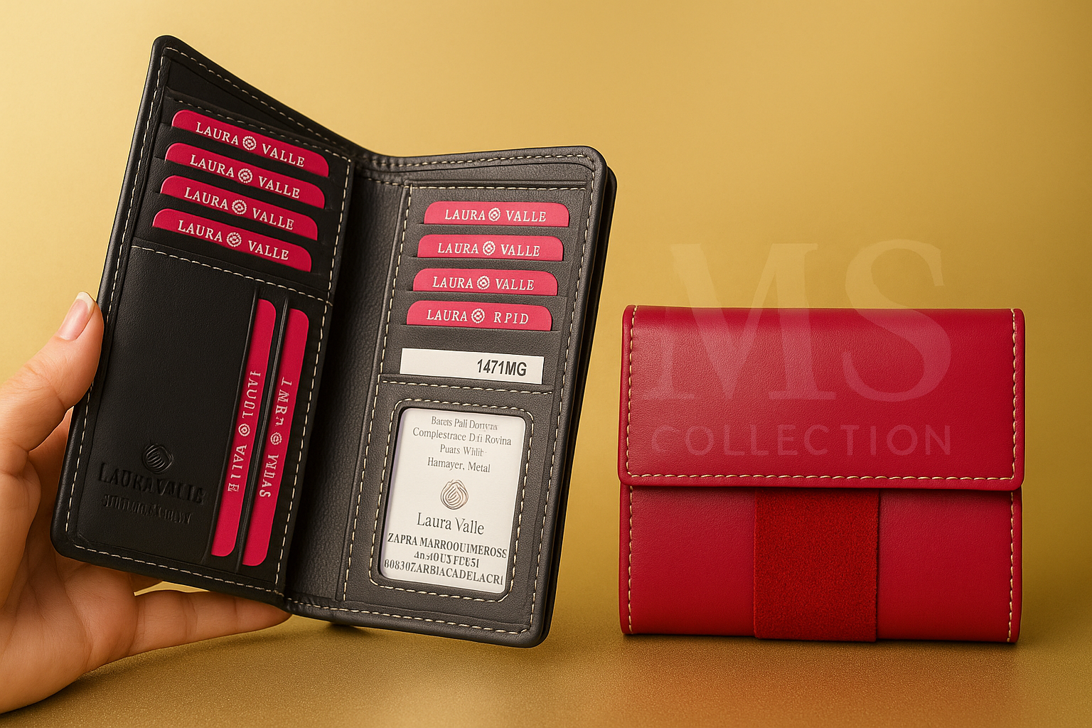 Cartera de Piel  de mujer con Protección RFID*  Laura Valle*