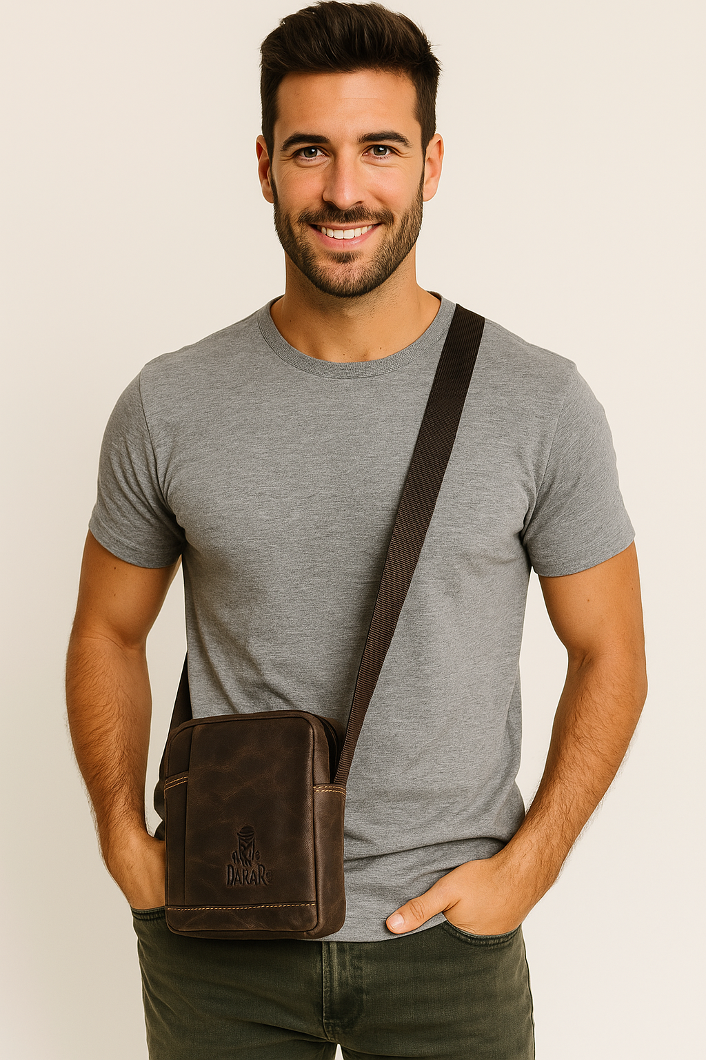 Bandolera Dakar de Cuero – Tamaño Grande 17×19