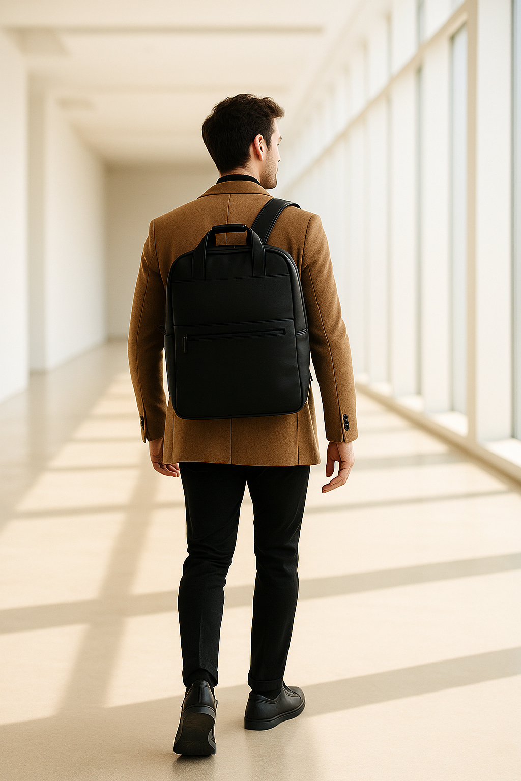 Mochila Ejecutiva de Piel Ovina Jaguar – Negro