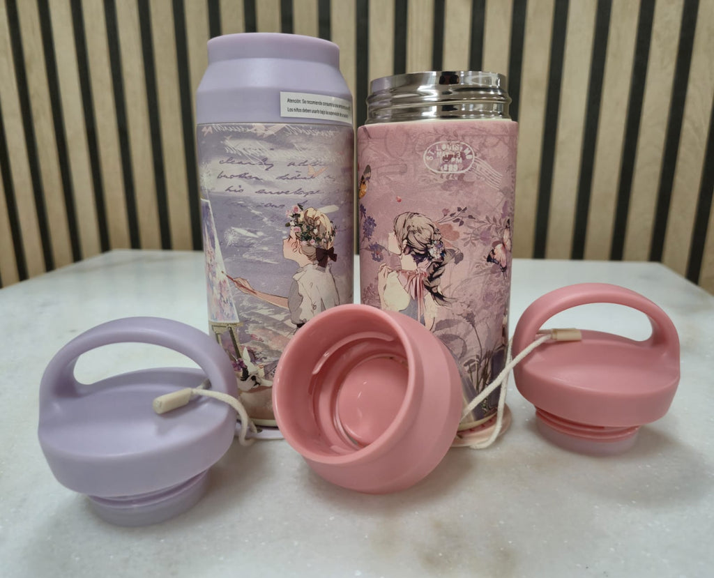 Compact Double Cap Thermos Bottle 500ml C-327-03#