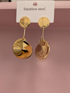 Pendientes de acero inoxidable dorado