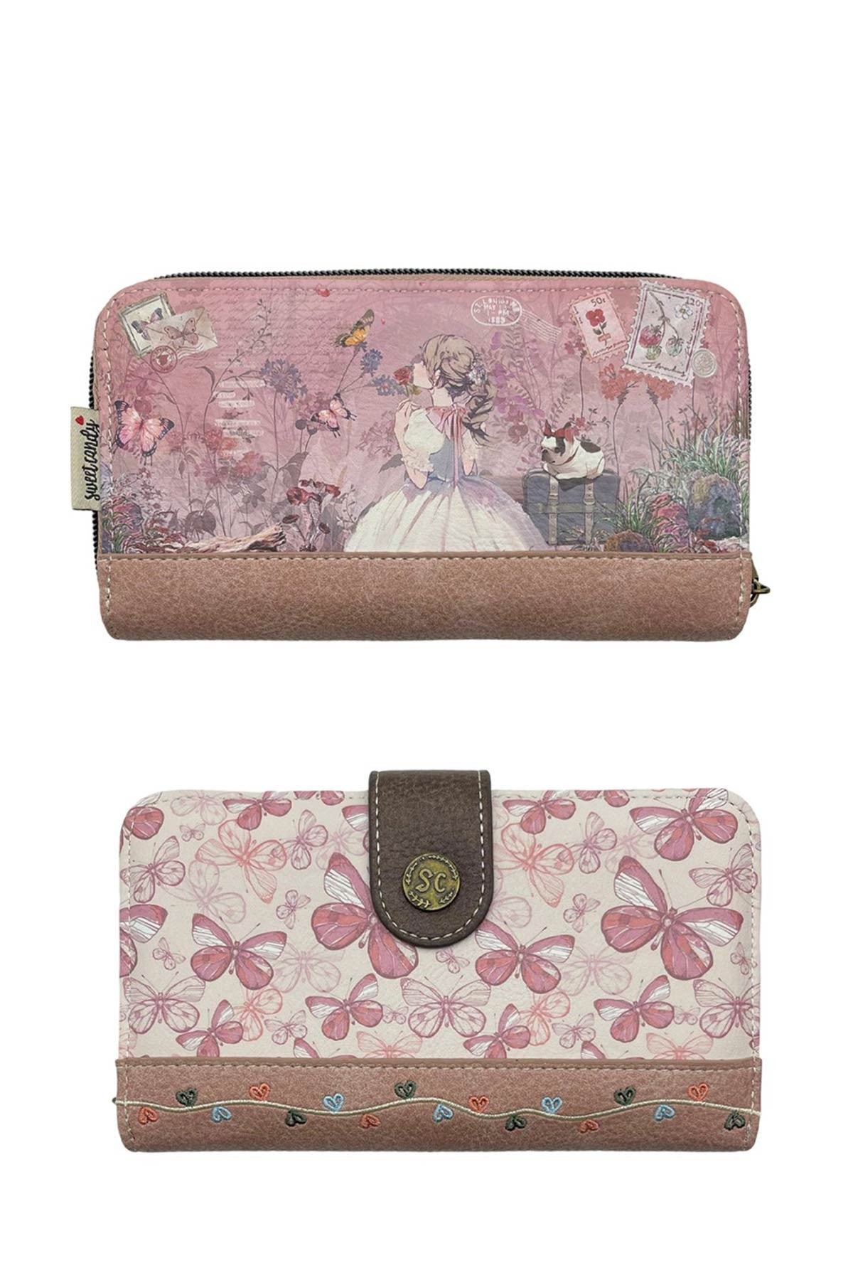 Cartera artística con cremallera y protección RFID C-061